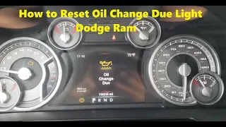 How to reset oil change due notification Dodge Ram Limited 2009 - 2018