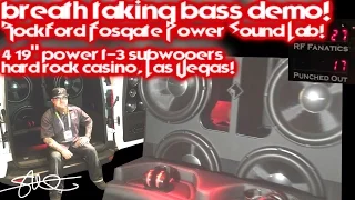 4 GIGANTIC 19" Subwoofers BASS CHAMBER! Rockford Fosgate Power Soundlab - Did i Punch-Out? CES 2016