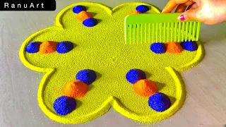 2 Easy Simple Rangoli |Diwali Rangoli Designs | Navratri Rangoli designs |Festival muggulu |Ranu Art