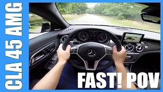 POV Mercedes CLA 45 AMG Acceleration 0-247 km/h FAST! Drive and LOUD! Race Starts Exhaust Sound