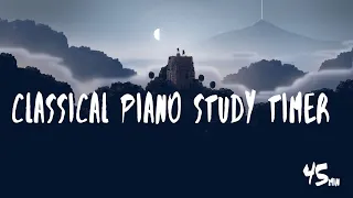 45 Minute Classical piano study Timer - Pomodoro Timer - 2 x 45 min