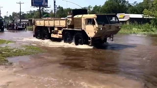 Military Convoy, Vidor Texas, Hurricane Harvey