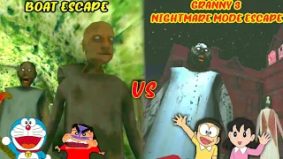 Granny chapter 2 Boat Escape vs Granny 3 nightmare mode escape with doraemon and friends |