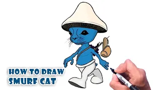 How to Draw SMURF CAT | Step by step tutorial