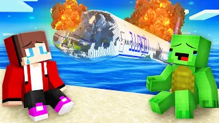 JJ And Mikey SURVIVAL The AIRPLANE CRASH in Minecraft Maizen