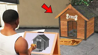 Franklin Uses Magical Painting To Draw House For Chop In Gta V ! GTA 5 new