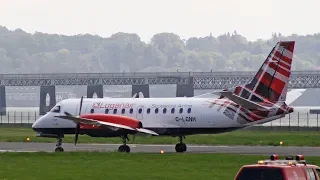 Loganair Saab340 G-LGNH landing at Dundee Airport