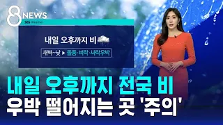 [날씨] 내일 오후까지 전국 비…우박 떨어지는 곳 있어 '주의' / SBS 8뉴스