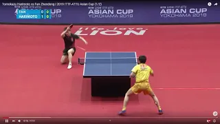 Tomokazu Harimoto vs Fan Zhendong   2019 ITTF ATTU Asian Cup 1 2   YouTube   Google Chrome 2019 4 6