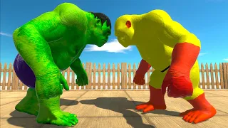 HULK GORO vs BATMAN GORO vs SAITAMA GORO DEATH RUN - Animal Revolt Battle Simulator