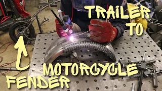 Making a Motorcycle Fender from a Trailer Fender | Grom E37