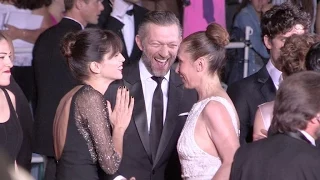 Maiwenn, Vincent Cassel, Norman Thavaud, Louis Garrel on the red carpet of Mon Roi in Cannes