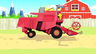 Fairy tales about tractors for children and Mrs. farmer in Green tractor - Carton Tractor for Kids