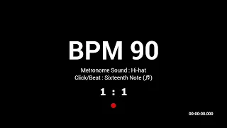 Metronome BPM 90 / Hi-hat / 16th (Closed)