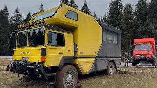 12 TONS OF CARAVAN BURIED IN MUD