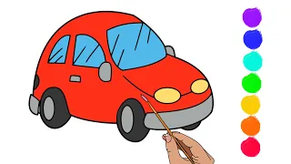 How to Draw and Paint a Car - Easy Kids Drawing