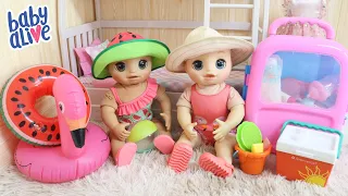 BABY ALIVE GÊMEAS NINA E HANNA VÃO PRA PISCINA DO CLUBE