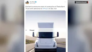 Tesla set to deliver long-delayed electric semi-trucks to Pepsi in December, Elon Musk says