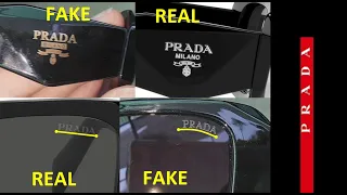 Real vs fake Prada sunglass. How to spot original Prada PR17WS eye glasses