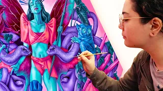Artist Creates Epic Acrylic Masterpiece - Full Art Process