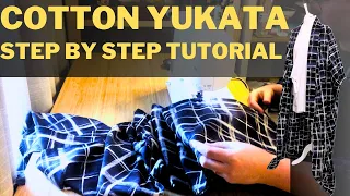 DIY Cotton Yukata Kimono | Step by Step Sewing Tutorial | PLUS FREE YUKATA PATTERN #kimono #sewing