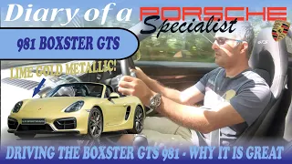 Driving Review 981 Boxster GTS PDK in Lime Gold What Makes it Great! Ep.65 Diary Porsche Specialist