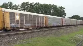 NS SD60M #6800 & SD70M #2619 Autorack train pass PRR signals @ Cresson, PA 6/29/14 00005