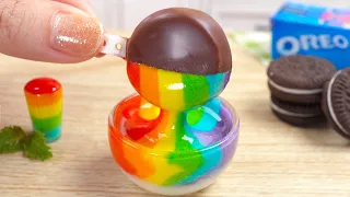 Satisfying Miniature OREO Ice Cream Decorating | Yummy Tiny Chocolate & Rainbow Ice Cream Ideas 🍫🌈