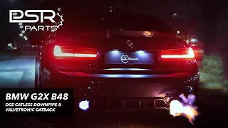 BMW G20 330i 330e || B48 DCE Parts Catless Downpipe & Valvetronic Catback || FLAMES || Exhaust Sound