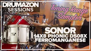 Sonor 14 x 8 Phonic D508X Ferromanganese Snare Drum Demo, Feat Rocky Morris
