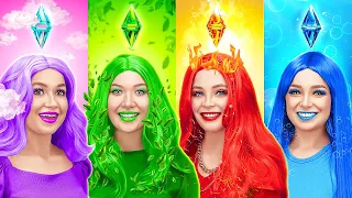 MAKEUP TRANSFORMATION TO FOUR ELEMENTS! Fire Girl, Water Girl, Air Girl Earth Girl By MUAhaha SECRET