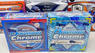 Ripping a 2022 Bowman Chrome SAPPHIRE Baseball Box + Huge Double ROOKIE Hit!
