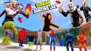 Franklin Found 3 HEAD EVIL NUN To Kill GHOST RIDER and SERBIAN DANCING LADY in GTA 5 ! (Part 3)