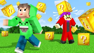 DODGE The LUCKY BLOCKS RAIN In MINECRAFT!