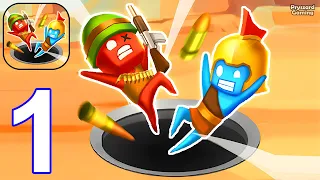 Hole Master: Army Attack - Gameplaay Walkthrough Part 1 Levels 1-10 Stickman Army Hole War Commander