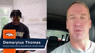 Demaryius Thomas reacts to Peyton Manning's retirement message