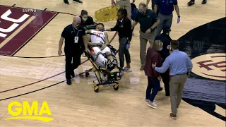 College basketball player collapses on court l GMA