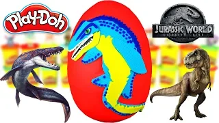 Huevo Sorpresa Gigante de Mosasaurio de Jurassic World 2 el Reino Caido Plastilina Play doh Español
