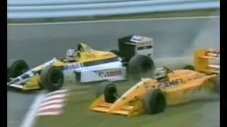 1988-Suzuka-Accidente entre Nigel Mansell y Nelson Piquet