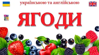 Вивчаємо ЯГОДИ українською та англійською мовами. Пізнавальне відео для дітей. Learning BERRIES.