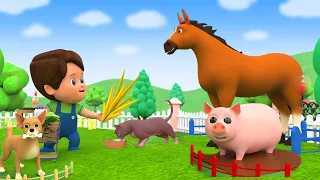 Baby Shopping for Animals Feed - Animals Feeding Baby - Fun Play at Supermarket - Children Nursery