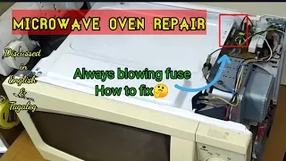HOW TO REPAIR ALWAYS BLOWING FUSE OF MICROWAVE OVEN (ENGLISH/TAGALOG)