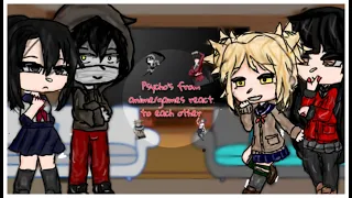 ||🔪🩸Psycho's From animes/games React to each other💌||Fandoms||gacha redux||⚠️TW:BLOOD⚠️