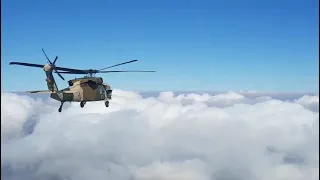 Afghan Air Force UH-60A+ flying over 11000 ft.