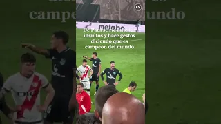 Rodrigo De Paul le respondió a la hinchada de Rayo Vallecano con un gesto de haber ganado del Mundia