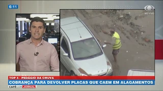 SP: Grupo cobra para devolver placas que caem em alagamentos