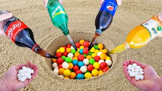 Experiment !! Gummy and Cola, Pepsi, Yedigün, Sprite VS Mentos Underground