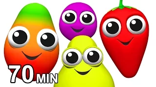 Fruit Songs & Vegetables Rhymes | Learn Names of Fruits | Children's English ESL | Busy Beavers