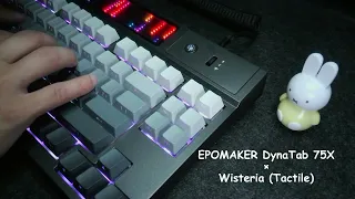 Typing Sound Test │ EPOMAKER DynaTab 75X / Wisterria Tactile│ #ASMR