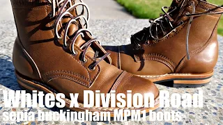 WHITES x DIVISION ROAD cf stead- sepia brown buckingham/ MPM1 service boots